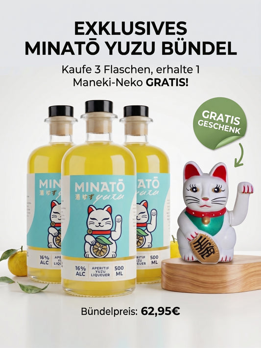 Minatō September Special: Minatō Yuzu Aperitif 3er-Bundle + Winkekatze geschenkt